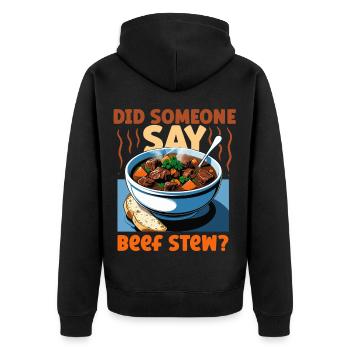 Gulasheintopf Beef Stew - Unisex Premium Bio Zip Hoodie - Schwarz - Hinten - Nico (187cm)