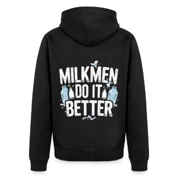 Milkman Les laitiers le font mieux - Veste à capuche bio Premium Unisexe - noir - Dos - Nico (187cm)