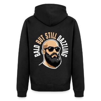 Glatze Glatzkopf chauve mais toujours éblouissant - Veste à capuche bio Premium Unisexe - noir - Dos - Nico (187cm)