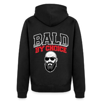 Perte de cheveux chauves Tête chauve Bientôt par choix - Veste à capuche bio Premium Unisexe - noir - Dos - Nico (187cm)