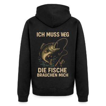 Pêche canne à pêche Sport Nature Adventure - Veste à capuche bio Premium Unisexe - noir - Dos - Nico (187cm)