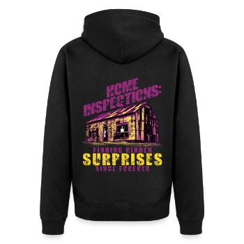 Building Surveyor Home Inspections - Unisex Premium Organic Zip Hoodie - black - Back - Nico (187cm)