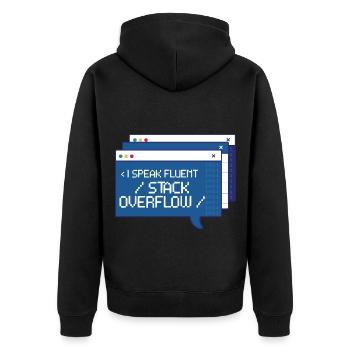 Informatiker Programmierer - Unisex Premium Bio Zip Hoodie - Schwarz - Hinten - Nico (187cm)