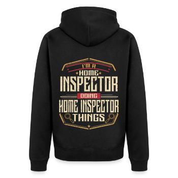 Building Surveyor Building Inspector - Unisex Premium Organic Zip Hoodie - black - Back - Nico (187cm)