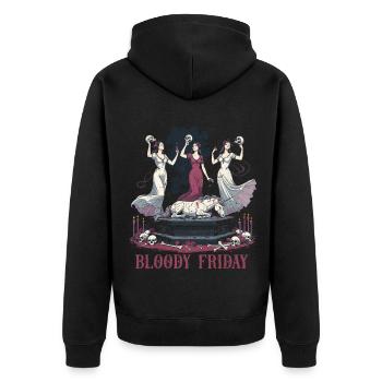 Occultism Demonology Tarot - Unisex Premium Organic Zip Hoodie - black - Back - Nico (187cm)