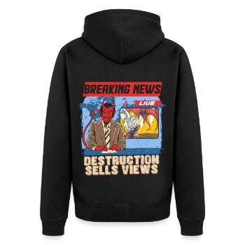 Occultism Demonology Tarot - Unisex Premium Organic Zip Hoodie - black - Back - Nico (187cm)