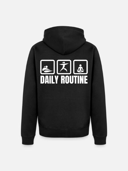 Yoga Lovers Daily Routine - Unisex Premium Organic Zip Hoodie - black