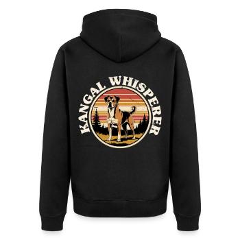 Kangal Whisperer - Unisex Premium Bio Zip Hoodie - Schwarz - Hinten - Nico (187cm)