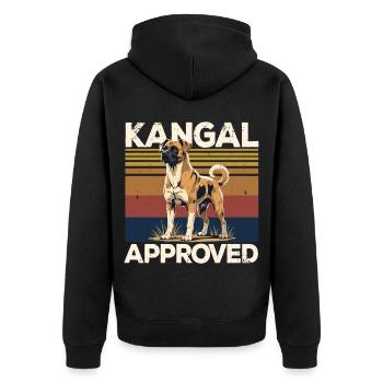Kangal Approved Hund - Unisex Premium Bio Zip Hoodie - Schwarz - Hinten - Nico (187cm)