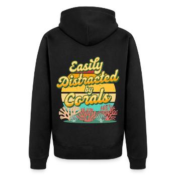 Coral Growers Easily Distracted By Corals - Unisex Premium Organic Zip Hoodie - black - Back - Nico (187cm)