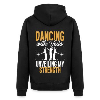 Belly Dance Belly Dancer Dancing With Veils - Unisex Premium Organic Zip Hoodie - black - Back - Nico (187cm)