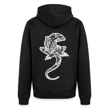 Lizard Floral Pattern - Unisex Premium Organic Zip Hoodie - black - Back - Nico (187cm)