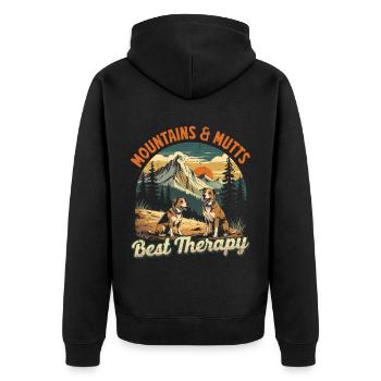Trail Dog Hiking Dog Mountains & Mutts - Unisex Premium Organic Zip Hoodie - black - Back - Nico (187cm)