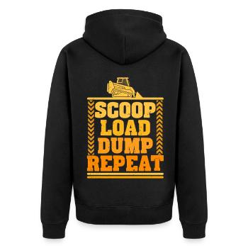 Kompaktlader Skid Steer Operator Scoop Load Dump - Veste à capuche bio Premium Unisexe - noir - Dos - Nico (187cm)