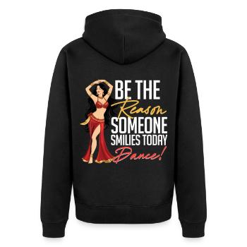 Bauchtanz Bauchtänzerin - Unisex Premium Bio Zip Hoodie - Schwarz - Hinten - Nico (187cm)