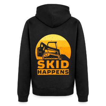 Kompaktlader Skid Steer Operator Skid Happens - Veste à capuche bio Premium Unisexe - noir - Dos - Nico (187cm)