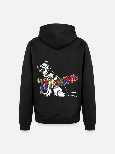 Belgian Malinois Mama - Unisex Premium Organic Zip Hoodie - black