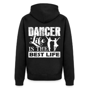 Dancer Dancer Life - Unisex Premium Organic Zip Hoodie - black - Back - Nico (187cm)