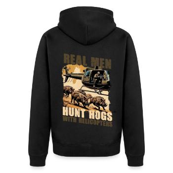 Sanglier Chasse au sanglier Chasseur de sanglier - Veste à capuche bio Premium Unisexe - noir - Dos - Nico (187cm)