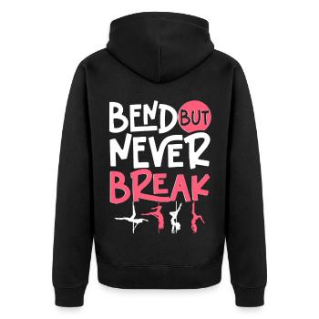Pole Dancing Poledancing Bend But Never Break - Unisex Premium Organic Zip Hoodie - black - Back - Nico (187cm)