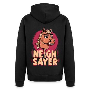 Hobby Horsing Hobby Horses Neigh Sayer - Veste à capuche bio Premium Unisexe - noir - Dos - Nico (187cm)