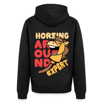 Hobby Horsing Hobby Horses Horsing Around Expert - Veste à capuche bio Premium Unisexe - noir - Dos - Nico (187cm)