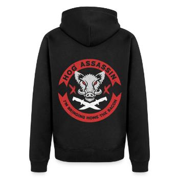 Sanglier Chasse au sanglier Chasseur de sanglier - Veste à capuche bio Premium Unisexe - noir - Dos - Nico (187cm)