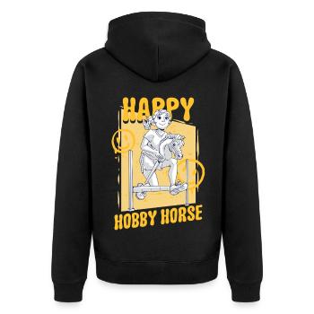 Hobby Horsing Hobby Horses Happy Hobby Horse - Unisex Premium Organic Zip Hoodie - black - Back - Nico (187cm)
