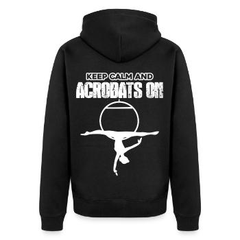 Acrobat Keep Calm And Acrobat - Unisex Premium Organic Zip Hoodie - black - Back - Nico (187cm)