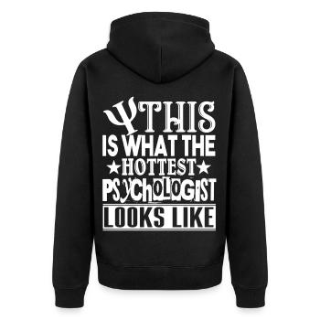 Psychologist Hottest Psychologist - Unisex Premium Organic Zip Hoodie - black - Back - Nico (187cm)