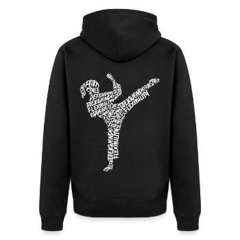 Taekwondo Arts martiaux Typographie Filles Karaté - Veste à capuche bio Premium Unisexe - noir - Dos - Nico (187cm)