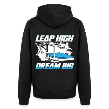 Stabhochsprung Stabspringer Stabhochspringer - Unisex Premium Bio Zip Hoodie - Schwarz - Hinten - Nico (187cm)