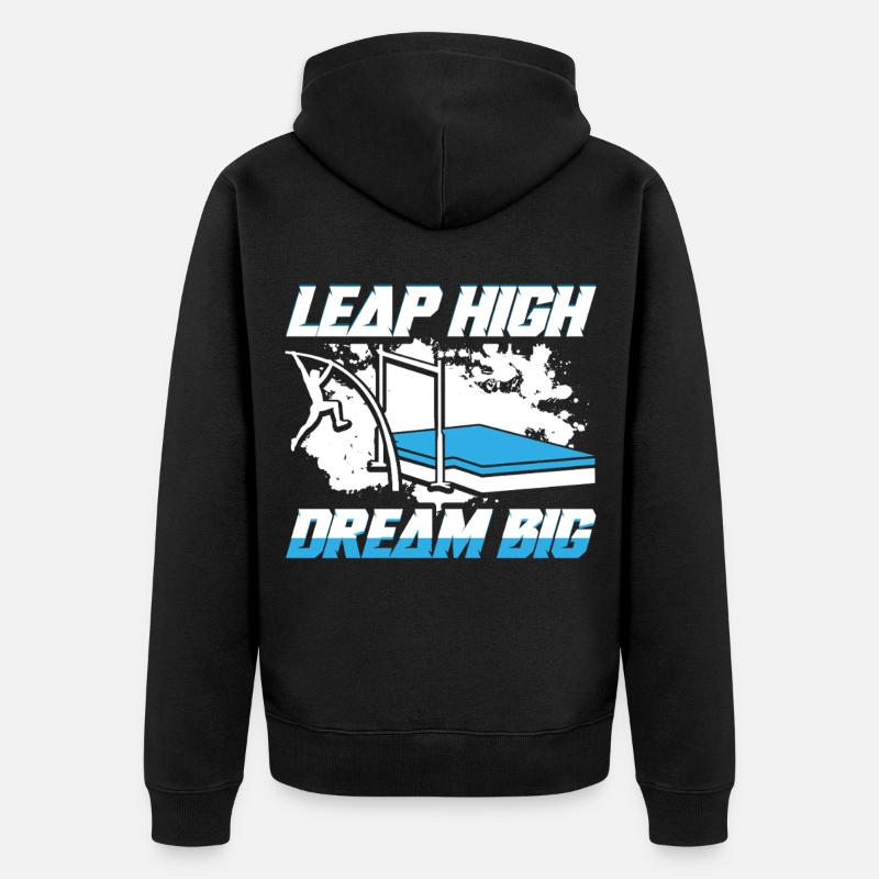 Stabhochsprung Stabspringer Stabhochspringer - Unisex Premium Bio Zip Hoodie - Schwarz