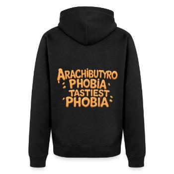 Arachibutyrophobie Peur du beurre de cacahuète - Veste à capuche bio Premium Unisexe - noir - Dos - Nico (187cm)