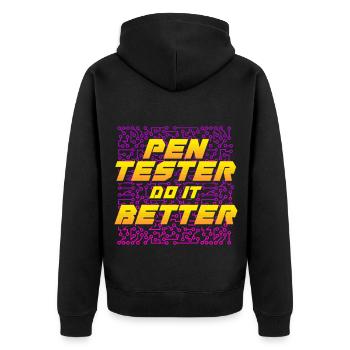 Pénétrationstesteur Stylo tester faire mieux - Veste à capuche bio Premium Unisexe - noir - Dos - Nico (187cm)