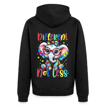 Autistic Autistic Autism - Unisex Premium Organic Zip Hoodie - black - Back - Nico (187cm)