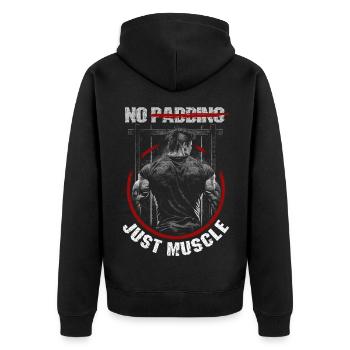 Cosplay Bodybuilder - Unisex Premium Bio Zip Hoodie - Schwarz - Hinten - Nico (187cm)