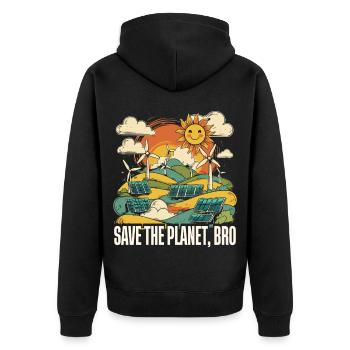 Environnementaliste Save the Planet Bro - Veste à capuche bio Premium Unisexe - noir - Dos - Nico (187cm)