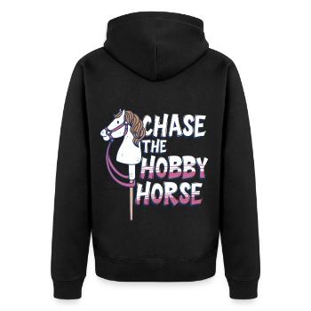 Hobby Horsing Hobby Horses Chase the Hobby Horse - Veste à capuche bio Premium Unisexe - noir - Dos - Nico (187cm)