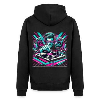 Music Design Disco Music Festival Chemise EDM House - Veste à capuche bio Premium Unisexe - noir - Dos - Nico (187cm)