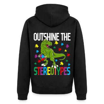 L’autisme autiste : éclipser les stéréotypes - Veste à capuche bio Premium Unisexe - noir - Dos - Nico (187cm)