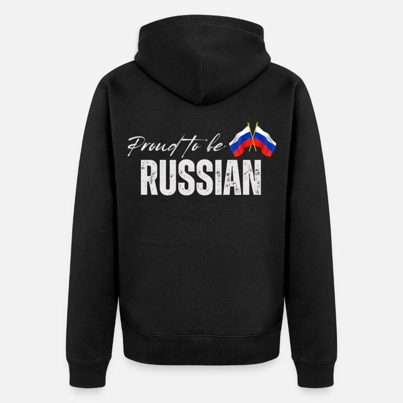 Fierté russe, fabriquée en Russie - Veste à capuche bio Premium Unisexe - noir