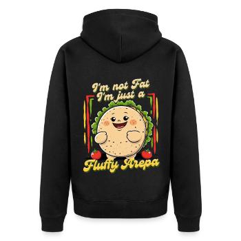 Arepa Arepas - Unisex Premium Bio Zip Hoodie - Schwarz - Hinten - Nico (187cm)