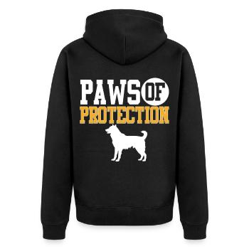 Alabai Dog Paws of Protection - Unisex Premium Organic Zip Hoodie - black - Back - Nico (187cm)