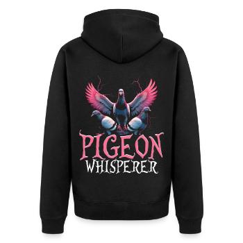 Pigeons colombophiles pigeons voyageurs Pigeon chuchoteur de pigeons - Veste à capuche bio Premium Unisexe - noir - Dos - Nico (187cm)