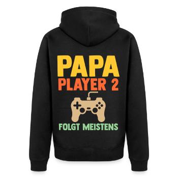 Père Équipe Papa - Veste à capuche bio Premium Unisexe - noir - Dos - Nico (187cm)