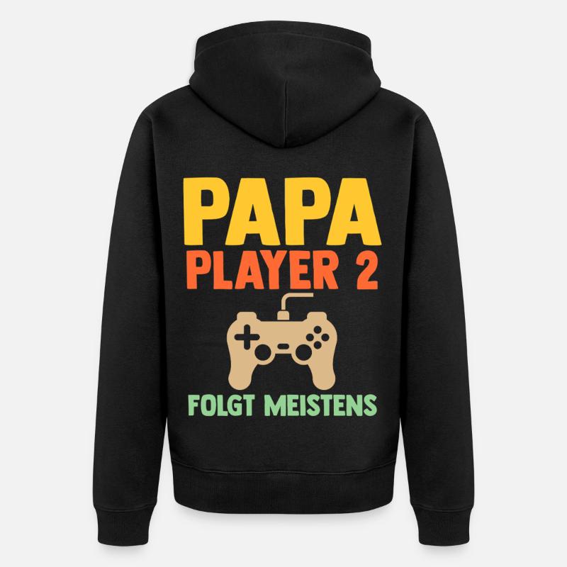 Père Équipe Papa - Veste à capuche bio Premium Unisexe - noir