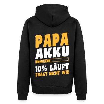 Père Équipe Papa - Veste à capuche bio Premium Unisexe - noir - Dos - Nico (187cm)