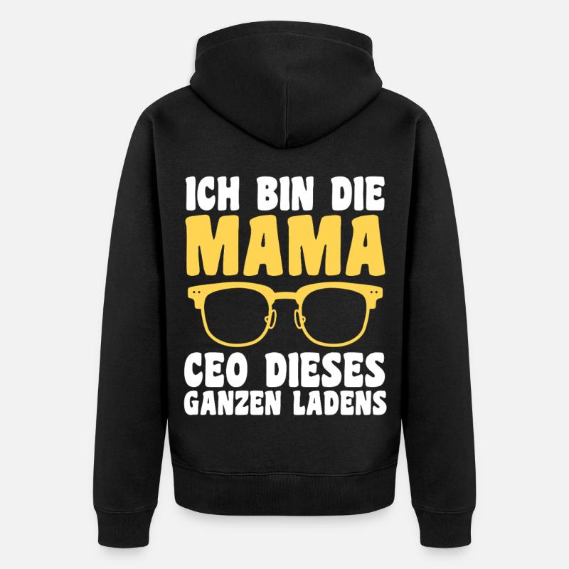 Mutter Team Mama - Unisex Premium Bio Zip Hoodie - Schwarz