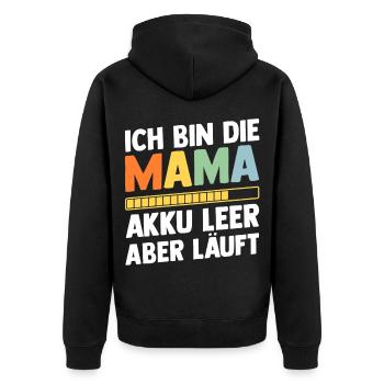 Mother Team Mom - Unisex Premium Organic Zip Hoodie - black - Back - Nico (187cm)